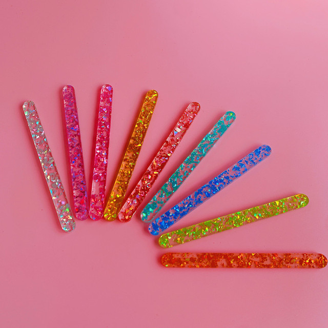 15pcs Clear Sequins Reusable Popsicle Sticks Ice Cream Sticks Acrylic Cakesicle  Sticks For Ice Pop Candy Ice Creamsicle Cake - AliExpress